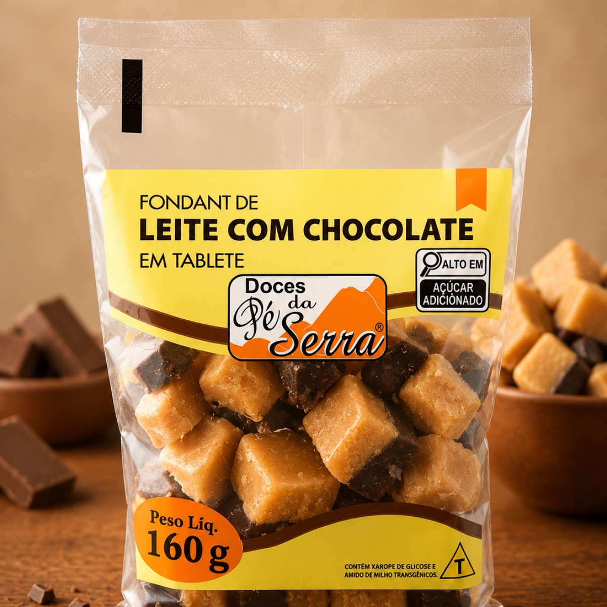 Fondant em tablete com chocolate